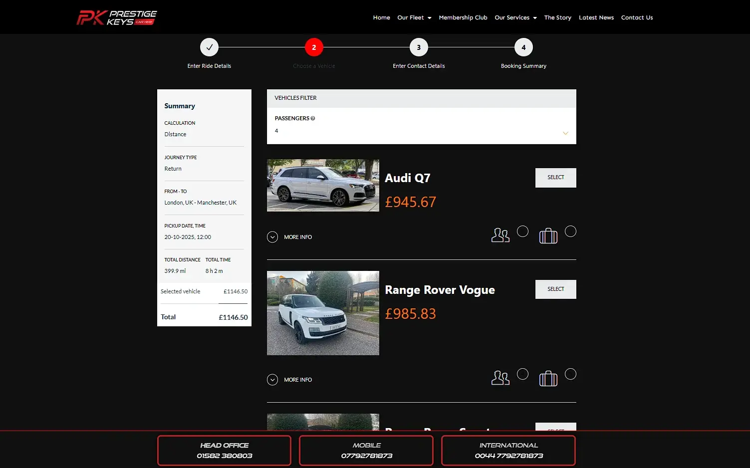 Chauffeur booking system by eCom Pro