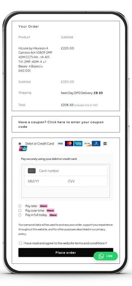 eCommerce checkout page design - optimised for conversions