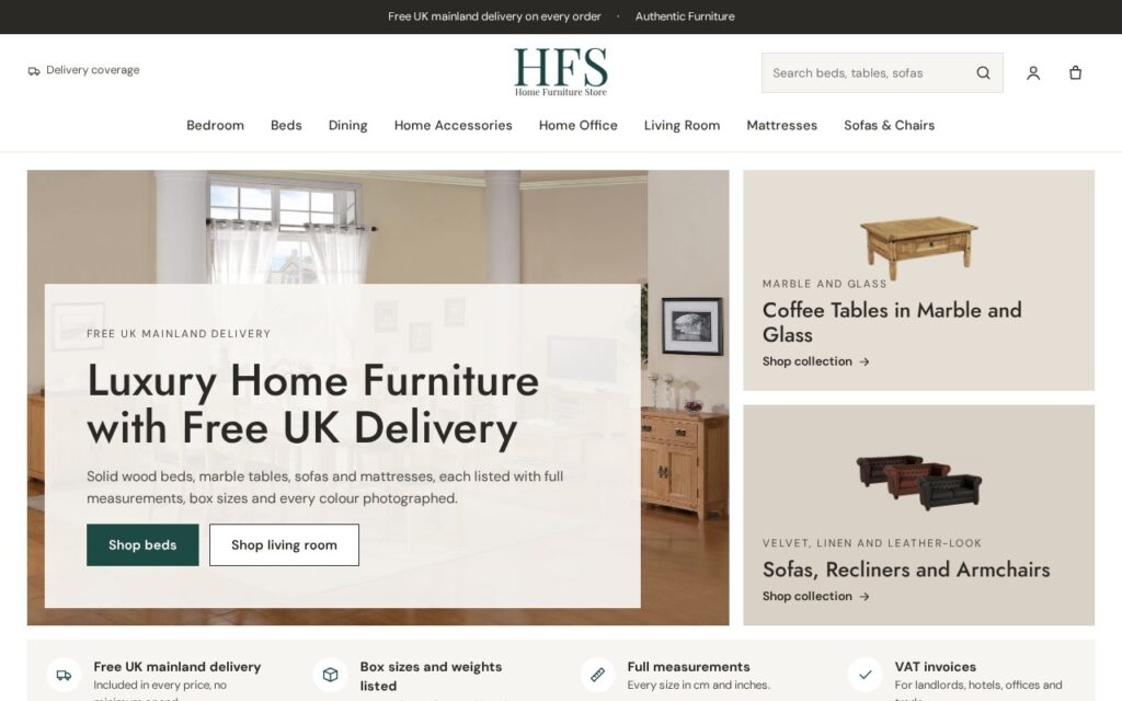 Home Furniture Shop website by eCom Pro