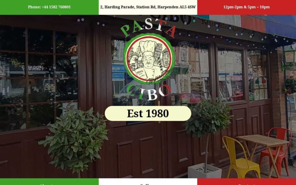 Pasta Cibo website by eCom Pro